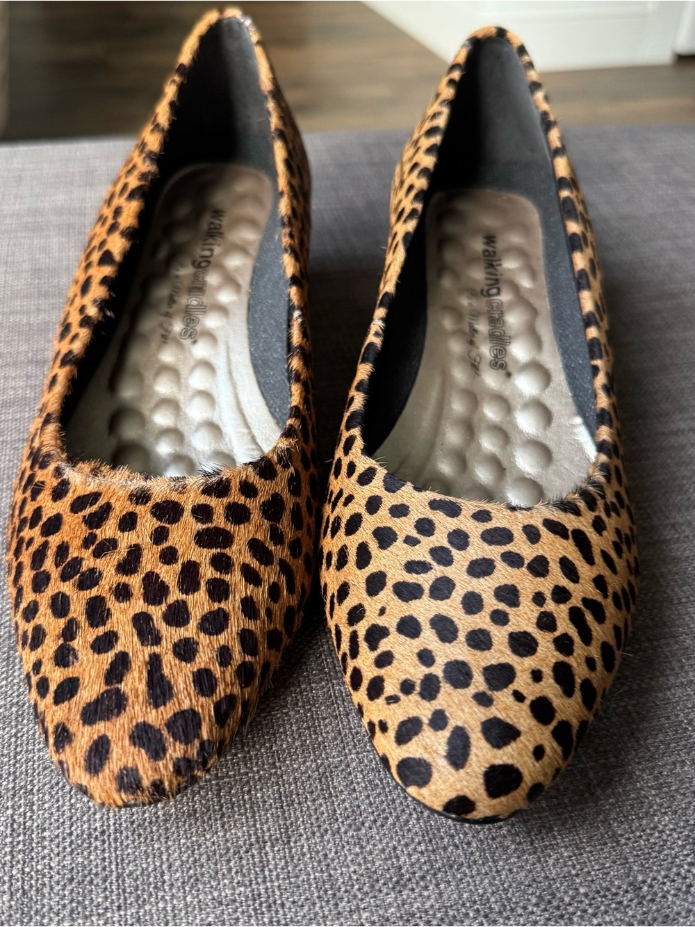 Walking Cradles Leopard heel- Tan/Black 8.5 N